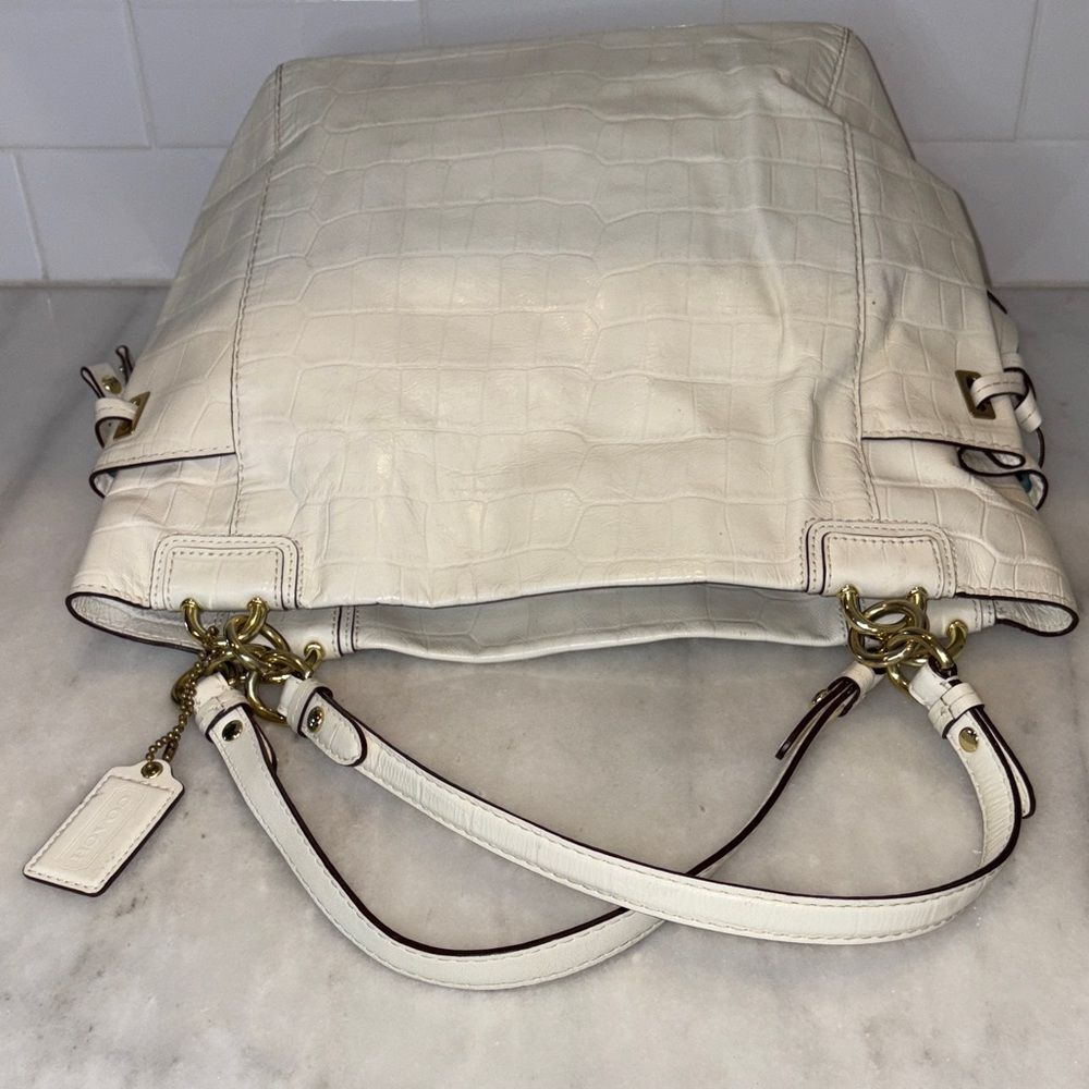 Coach Bag Purse Handbag Leather Peyton Embossed Croc Exotic Large Shoulder Tote - Picture 11 of 16